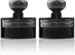2 PCS Tire Shine Applicator Brush, Tire Detail Brushes,Black 1 Count (Pack of 2)