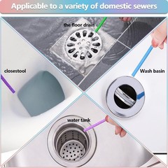 72Pcs Drain Cleaner Deodorizer Sticks Enzyme Sink Cleaner for Kitchen Bathroom
