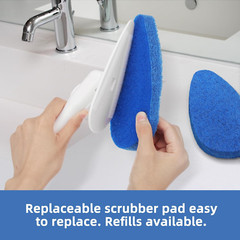 Shower Bathtub Tub Tile Scrubber Cleaning Brush with 51” Handle, 5 Non-Scratch