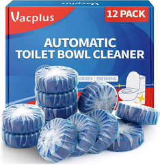 Vacplus Automatic Toilet Bowl Cleaner Tablets, 12 Count (Pack of 1), Blue