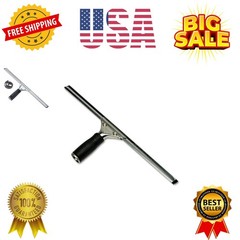 Professional Steel Window and Glass Squeegee with Replacement Rubber, 16 Inch…