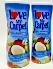 LOT 2 ~ LOVE MY CARPET 2-in-1 Carpet & Room Deodorizer Hawaiian Passion 17 Oz Ea