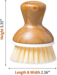Bubbly Bamboo Dish Brush – Family Safe, Ideal for Nonstick & Cast Iron Cleaning