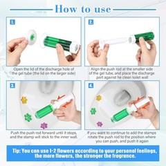 Toilet Bowl Gel Stamps 8 Pcs Flower Scented Cleaner Stain Remover Stickers