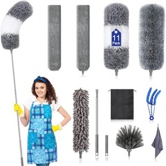 Microfiber Duster Kit (11PCS) – Washable Dusters with Extension Pole (30 to 100