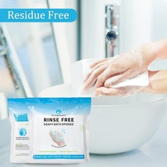 21% Larger,No Rinse Bathing Wipes for Adults-Rinse Free Bath Sponges,Soap Infuse