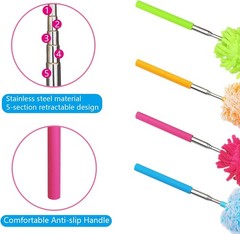 4 pcs Extendable and Washable Microfibre Feather Duster,13″ to 30″ Reachable,
