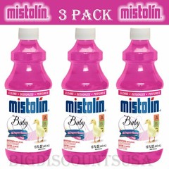 Mistolin 3 Pack General All Purpose Cleaning Solution Kit Baby Scent 15 fl oz