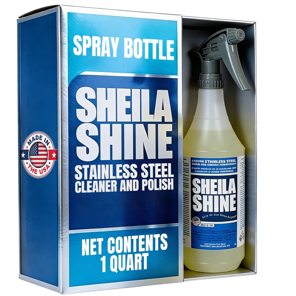 Sheila Shine 1 Quart Stainless Steel Cleaner and Polish w/Microfiber Cloth – …