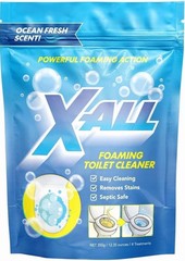 X-ALL Foaming Toilet Cleaner, Self-Activating Powder, 1 Pack(4 Treatments), New