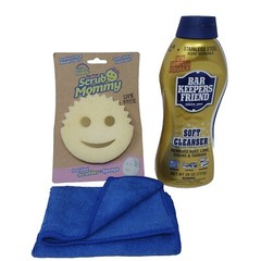 Scrub Mommy Dye Free Sponge Bar Keepers Friend Soft Cleanser 26 Microfiber Cloth