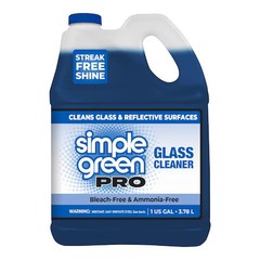 Simple Green 1110100401128 Liquid Glass Cleaner, Blue, Unscented, Jug