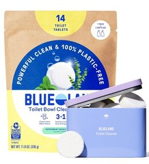 100% Plastic Free Peppermint Eucalyptus Toilet Bowl Cleaner Tablets 14 Count