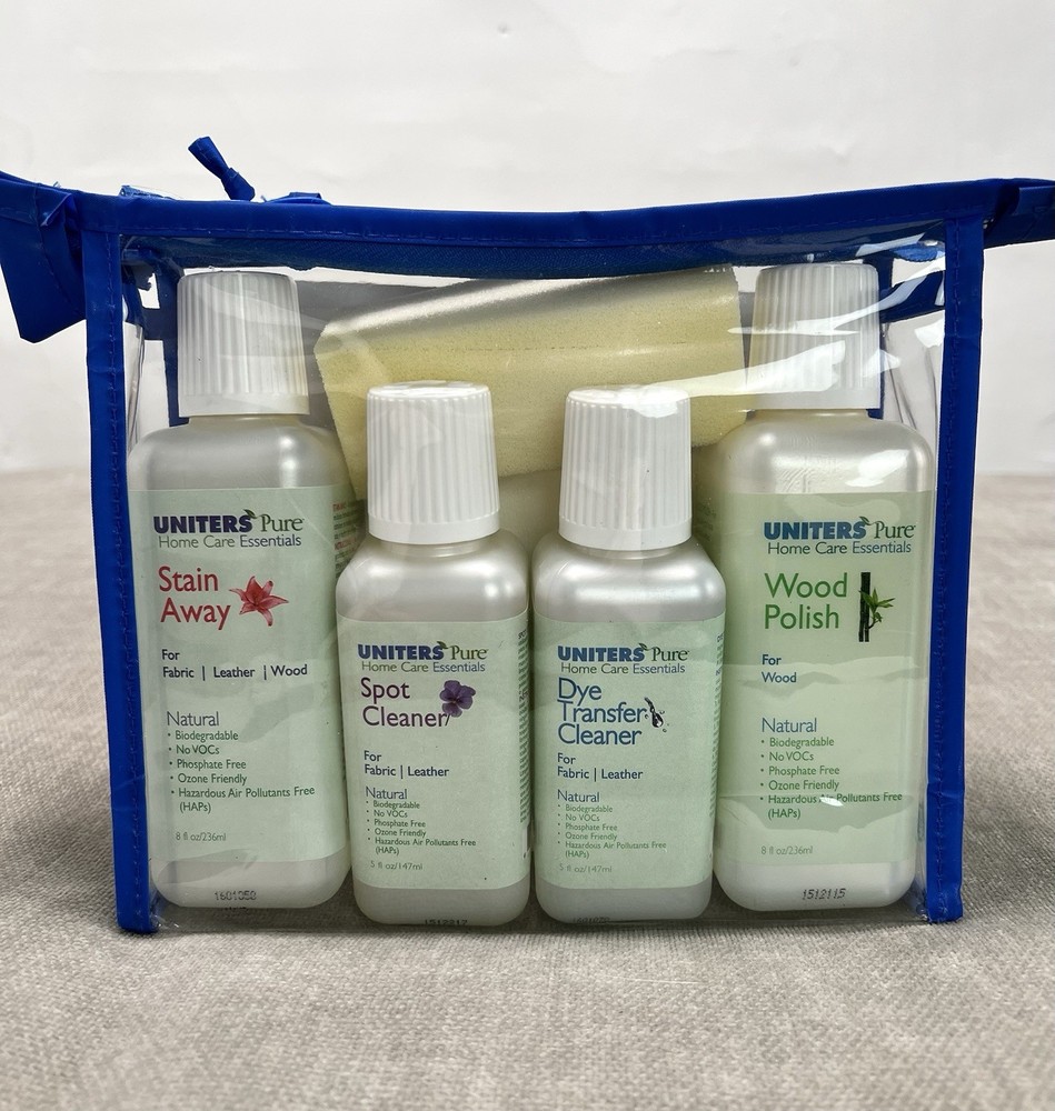 United’s Pure Home Care Essentials Stain Away Leather Wood Spot Cleaning Kit New