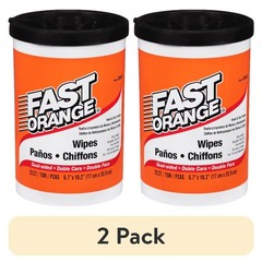 (2 pack) Permatex Fast Orange Hand Cleaner Wipes, 72-Count Container Clean Scent