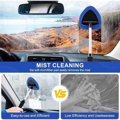 Windshield Cleaning Tool,Car Window Glass Wiper Cleaner,4/8XBrush Pad Extendable
