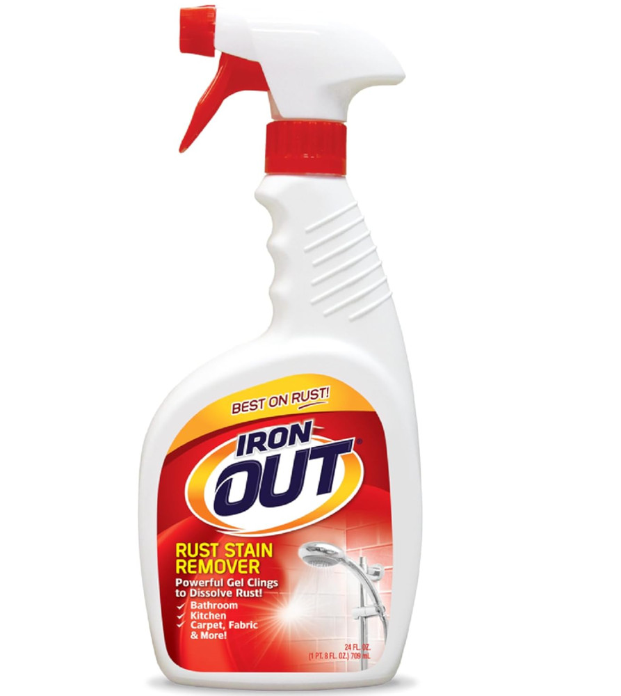 Iron OUT Spray Gel Rust Stain Remover, Remove and Prevent Rust Stains in white 1