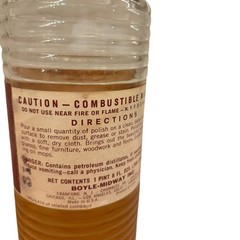 Vintage Glass Jar Advertising OLD ENGLISH LEMON OIL FURNITURE POLISH 2/3 product