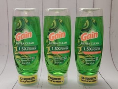(Pack of 3) Gain EZ-Squeeze Dishwashing Liquid Dish Soap Original Scent, 14.7 oz