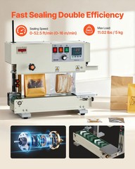 Continuous Bag Band Sealing Machine, 0.24-0.47 in Seal Width, Vertical Band Sea
