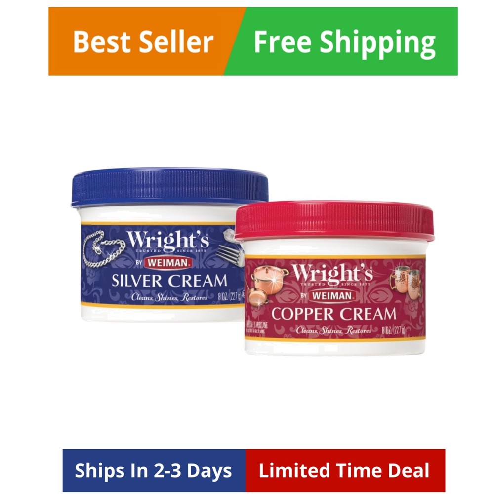 Silver and Copper Cleaner and Polish – 8 Ounce Each – Metal Polish Silver Co…