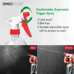 DMSOSTORE 8 oz. Glass Spray Bottles 9 Pack w/ Red Trigger Sprayer – Adjustable