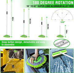 17Pcs Car Wash Kit,62″ Car Wash Brush Mop with Long Handle,Car Cleaning Kit,C…