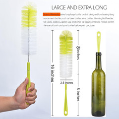 ALINK 16 Inch Long Bottle Brush Cleaner for Washing Wine/Beer/Sport Well/Thermos