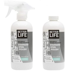 BETTER LIFE Stainless Steel Cleaner – 2 Pack 16 oz Streak-Free Stainless Steel P