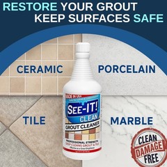 SEE-IT! Grout & Tile Deep Cleaner Brightener & Heavy-Duty Stain Remover Acid-…