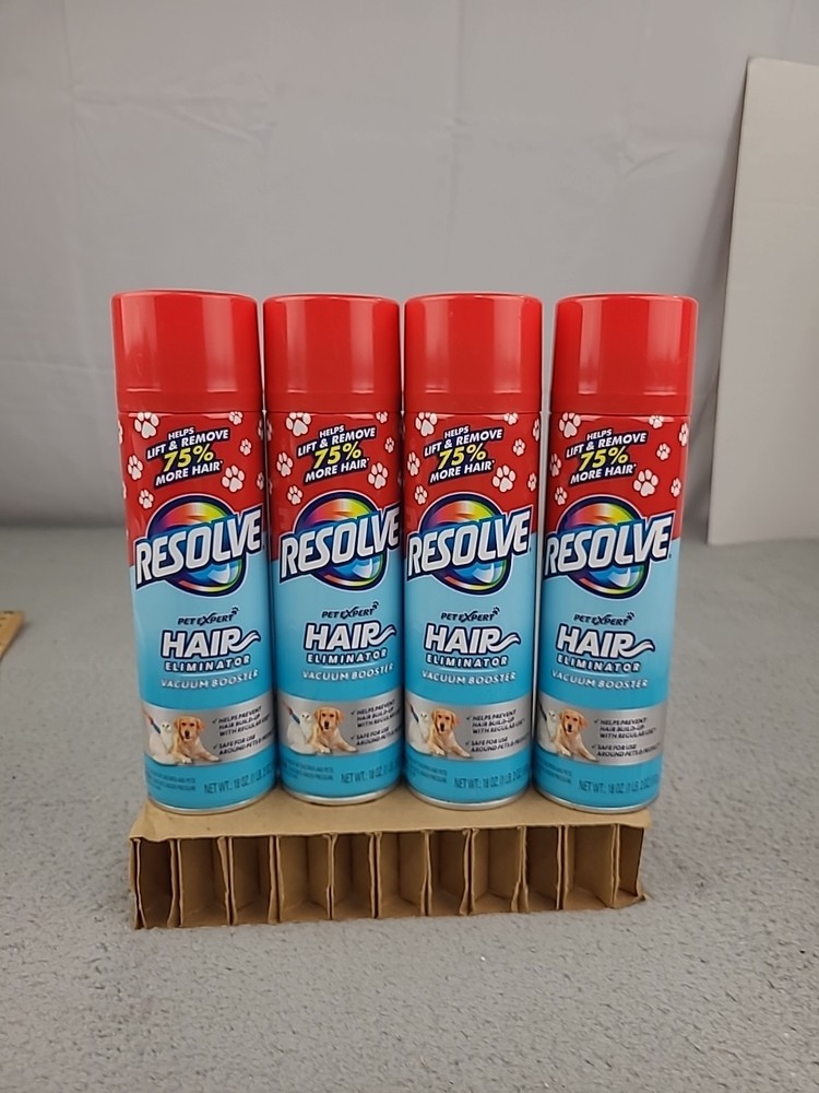 4x Resolve Pet Hair Eliminator Carpet Cleaner & Vacuum booster, 18.Oz