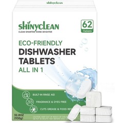 Shinyclean Dishwasher Detergent Tablets with Builtin Rinse Aid | Allin1 Plant…