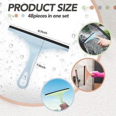 Didaey 48 Pcs Squeegee for Shower Glass Door, 8.7 Inch Silicone Shower Squeegee