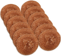 12 Pack Copper Coated Scourers By “ Scrubber Pad Used For Dishes Pots Pans And O