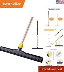 Ergonomic Heavy-Duty Floor Squeegee with Telescopic Pole for Effortless Cleaning