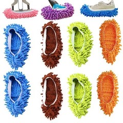 4 Pairs Microfibe Mop Slippers Shoes Covers Dust Foot Socks for Floor Cleaning