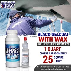 Black Gelcoat with Wax Quart with 15cc Hardener (MEKP)