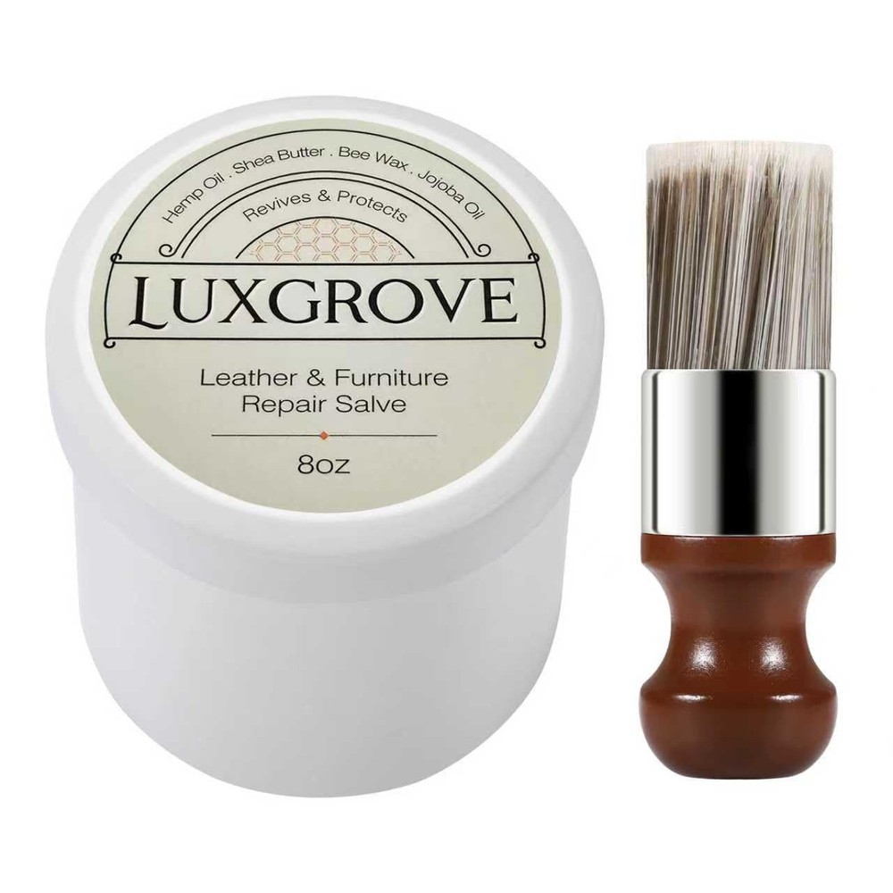 LUXGROVE® Leather & Furniture Repair Salve & Brush Set, Leather Cleaner and C…