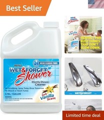 128 Fl Oz Bleach-Free Shower Cleaner – No Scrub, Vanilla Scent, 24 Weeks Supply