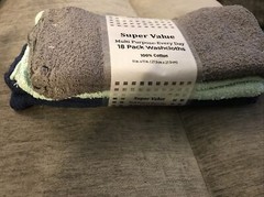 Super Value Multi Purpose Every Day Washcloths 18 Pk 100% Cotton 11 in x 11 in