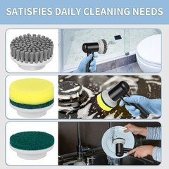 Electric Spin Scrubber, Cordless Shower Scrubber with 3 Replaceable Brushes, …