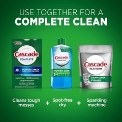 Cascade Complete Powder Dishwasher Detergent, Fresh Scent, 75 oz, White