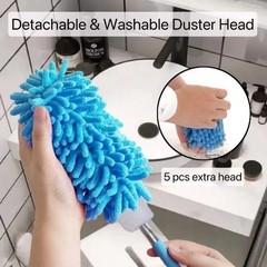 Duster for Cleaning, 6 Pcs Hand Washable Dusters with 11″ to 29.5″ Color: Blue