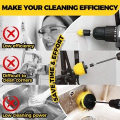 6Pack Drill Brush Attachment Set for Grout Floor Tub Shower Tile Bathroom