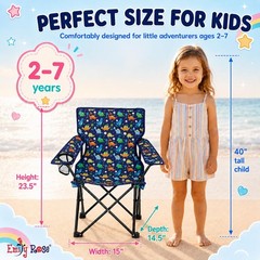 Playful Dinosaurs Kids Folding Camp Chair – Lightweight Portable Toddler Beac…