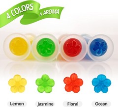 Toilet Gel Stamp, 4PCs/36 Count Flower Fragrance Bathroom Deodorizer