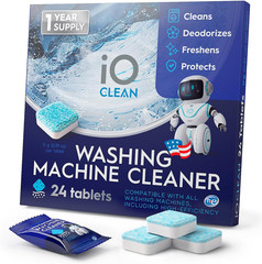 Io CLEAN Washing Machine Cleaner Descaler Tablets, 24 Count (1 Year Supply) – De