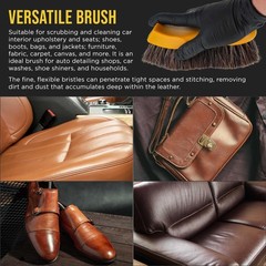 Long Bristle Horse Hair Leather Cleaning Brush – Scrub Clean Car Interior Uph…