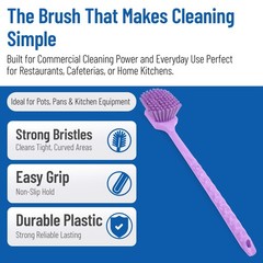 40501EC68 Plastic Large Scrub Brush, Kitchen Brush, Utility Brush With Long H…