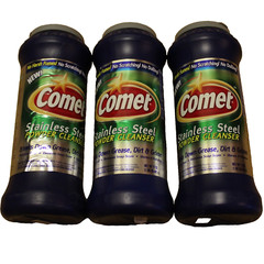 3 New Comet Stainless Steel Powder Cleanser Shines & Polishes